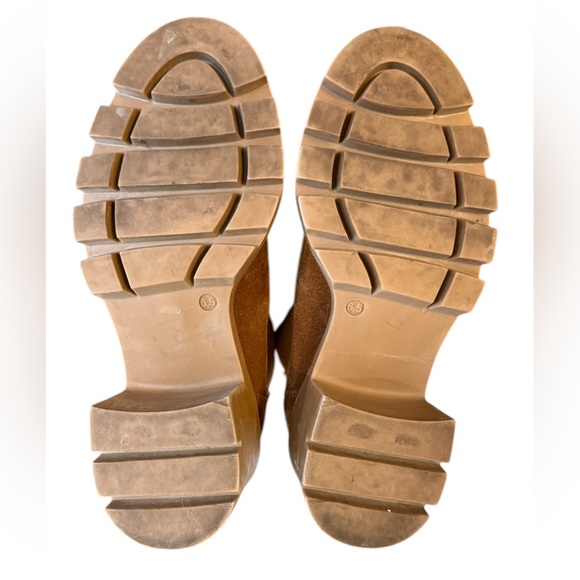 Antonio De Faria Tara Chelsea Tan Heeled Boots Chunky Sole Suede Women’s 6.5 - Picture 7 of 9